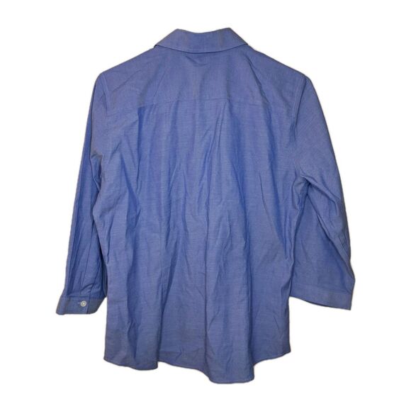 Eddie Bauer Women Shirt Blue Wrinkle Resistant Stretch Size M Button Up - Picture 8 of 10